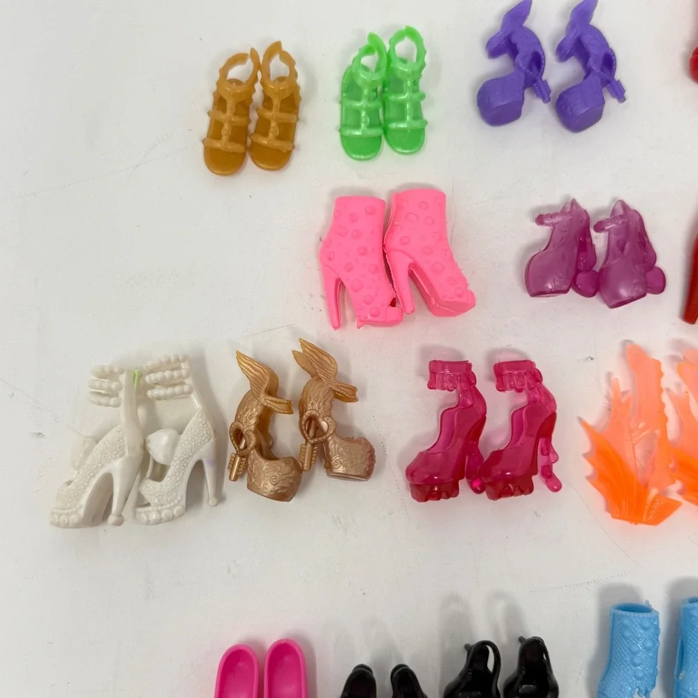 Unbranded Barbie Size Doll Shoes Lot 60 Pairs Heels Boots Sandals Multicolor Y2K